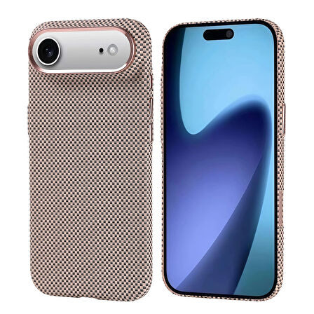 Apple iPhone 17 Air Kılıf M-safe Şarj Özellikli Karbon Fiber Görünümlü Zore Nekst Kapak
