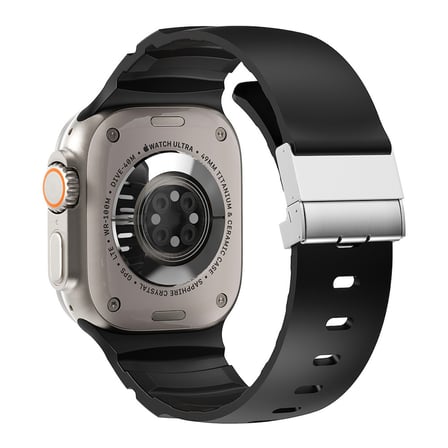 Watch 10 46mm MKST KRD-145 Premium Metal Tokalı Silikon Kordon - Siyah