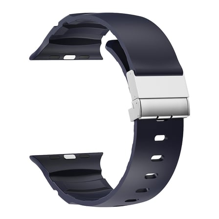 Watch Ultra 49mm MKST KRD-145 Premium Metal Tokalı Silikon Kordon - Midnight Blue
