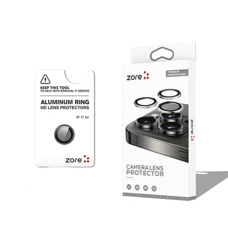 iPhone 17 Air MKST CL-12 Premium Safir Parmak İzi Bırakmayan Anti-Reflective Kamera Lens Koruyucu - Siyah