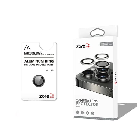 Apple iPhone 17 Air Zore CL-12 Premium Safir Parmak İzi Bırakmayan Anti-Reflective Kamera Lens Koruyucu
