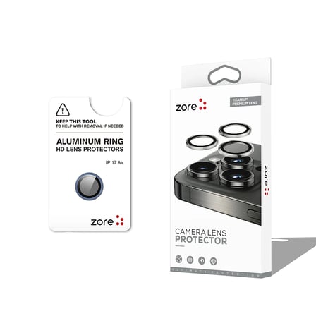 Apple iPhone 17 Air Zore CL-12 Premium Safir Parmak İzi Bırakmayan Anti-Reflective Kamera Lens Koruyucu