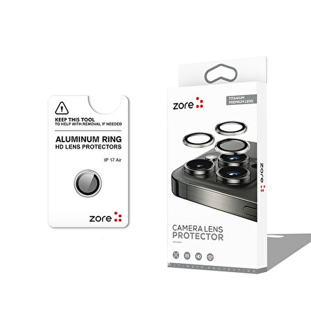 iPhone 17 Air CL-12 Premium Safir Parmak İzi Bırakmayan Anti-Reflective Kamera Lens Koruyucu