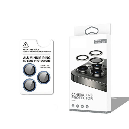 iPhone 17 Pro Max CL-12 Premium Safir Parmak İzi Bırakmayan Anti-Reflective Kamera Lens Koruyucu