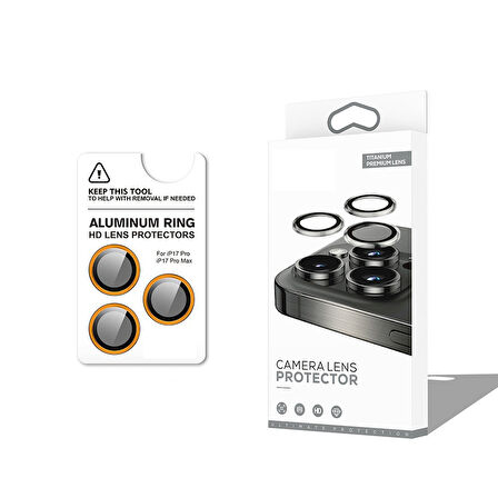 iPhone 17 Pro CL-12 Premium Safir Parmak İzi Bırakmayan Anti-Reflective Kamera Lens Koruyucu