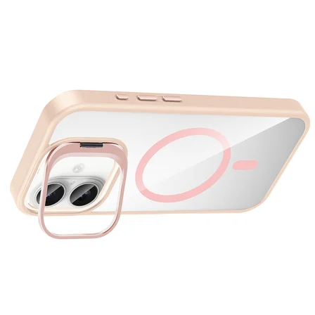 iPhone 17 Kılıf Standlı ve Kamera Lens Hediyeli Kablosuz Şarj Özellikli Etro Kapak