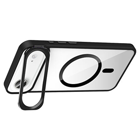 iPhone 17 Air Kılıf Standlı ve Kamera Lens Hediyeli Kablosuz Şarj Özellikli Etro Kapak