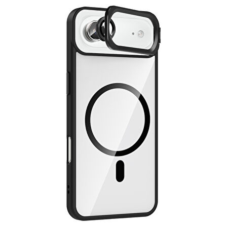 iPhone 17 Air Kılıf Standlı ve Kamera Lens Hediyeli Kablosuz Şarj Özellikli Etro Kapak