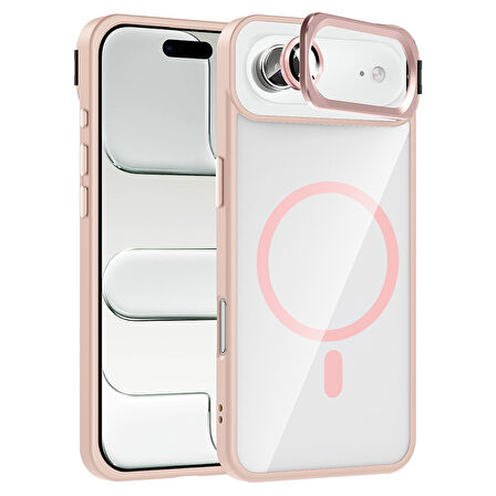 iPhone 17 Air Kılıf Standlı ve Kamera Lens Hediyeli Kablosuz Şarj Özellikli Etro Kapak