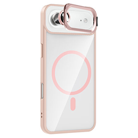 iPhone 17 Air Kılıf Standlı ve Kamera Lens Hediyeli Kablosuz Şarj Özellikli Etro Kapak