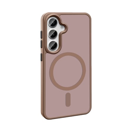 Galaxy S25 Plus Kılıf M-safe Şarj Özellikli Mat Arka Yüzey NRTK Sio Kapak - Kahverengi