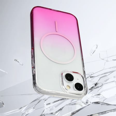 iPhone 14 Kılıf Renk Geçişli MagSafe Şeffaf Kamera Yükseltili Silikon Novatech