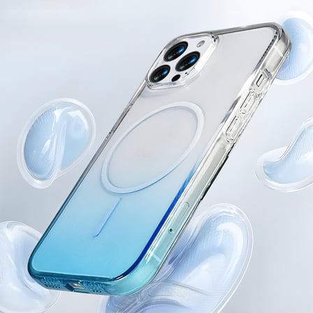 iPhone 14 Pro Max Kılıf Renk Geçişli MagSafe Şeffaf Kamera Yükseltili Silikon Novatech