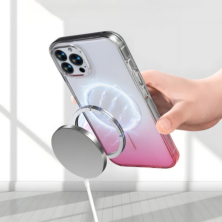 iPhone 14 Pro Max Kılıf Renk Geçişli MagSafe Şeffaf Kamera Yükseltili Silikon Novatech