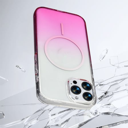 iPhone 15 Pro Max Kılıf Renk Geçişli MagSafe Şeffaf Kamera Yükseltili Silikon Novatech