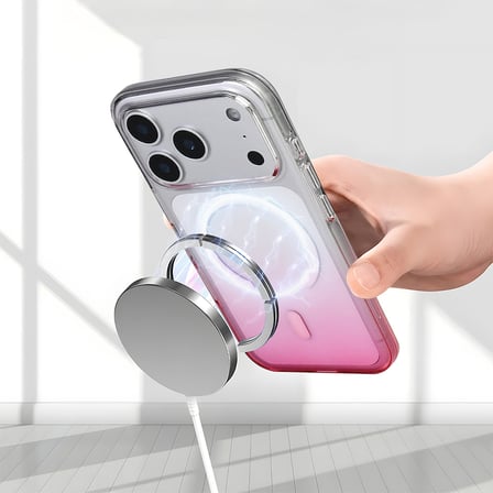 iPhone 17 Pro Kılıf Renk Geçişli MagSafe Şeffaf Kamera Yükseltili Silikon Novatech