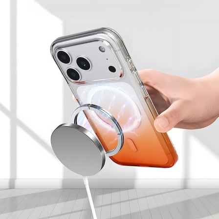 iPhone 17 Pro Kılıf Renk Geçişli MagSafe Şeffaf Kamera Yükseltili Silikon Maks