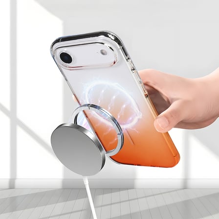 iPhone 17 Air Kılıf Renk Geçişli MagSafe Şeffaf Kamera Yükseltili Silikon Novatech