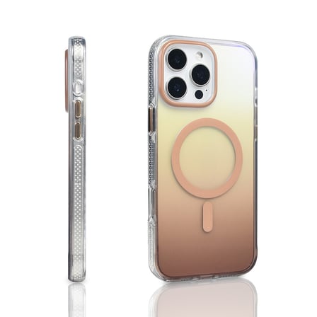 iPhone 16 Pro Max Kılıf M-safe Şarj Özellikli Transparan Renk Geçişli NRTK Toros Kapak - Siyah