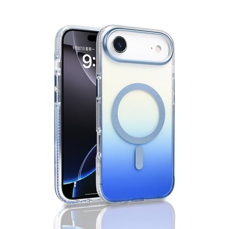 iPhone 17 Air Kılıf M-safe Şarj Özellikli Transparan Renk Geçişli NRTK Toros Kapak - Rose Pembe