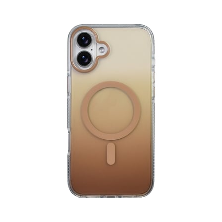 iPhone 16 Kılıf M-safe Şarj Özellikli Transparan Renk Geçişli NRTK Toros Kapak - Gri