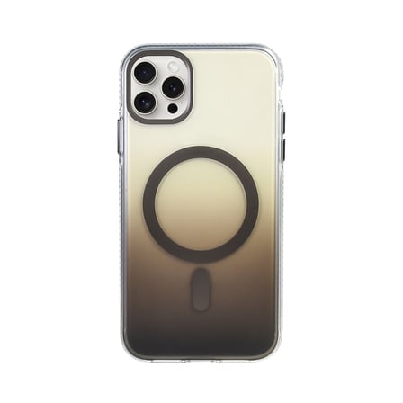 iPhone 16 Pro Kılıf M-safe Şarj Özellikli Transparan Renk Geçişli NRTK Toros Kapak - Siyah