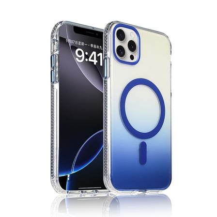 iPhone 16 Pro Kılıf M-safe Şarj Özellikli Transparan Renk Geçişli NRTK Toros Kapak - Gold
