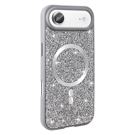 iPhone 17 Air Kılıf Pırlanta Tasarımlı M-safe Şarj Özellikli NRTK Mozaik Silikon Kapak - Desert Tita