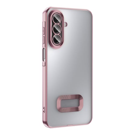 Galaxy A17 Kılıf Kamera Korumalı Logo Gösteren NRTK Omega Kapak - Rose Gold