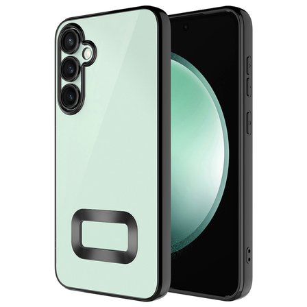 Galaxy S25 FE Kılıf Kamera Korumalı Logo Gösteren NRTK Omega Kapak - Siyah