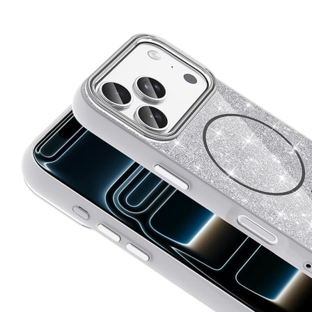 iPhone 17 Pro Kılıf Dökülmeyen Simli Silikon MagSafe Kamera Yükseltili Novatech