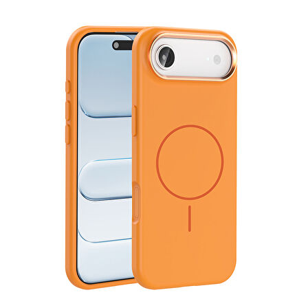 iPhone 17 Air Kılıf Kablosuz Şarj Özellikli Metal Kamera Çerçeveli Edi Silikon Kapak