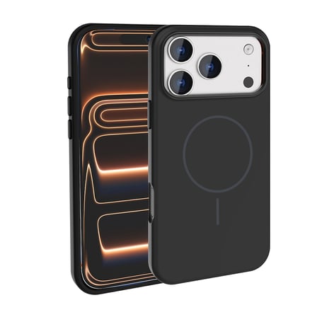 iPhone 17 Pro Kılıf M-Safe Şarj Özellikli Metal Kamera Çerçeveli MKST Edi Silikon Kapak - Siyah