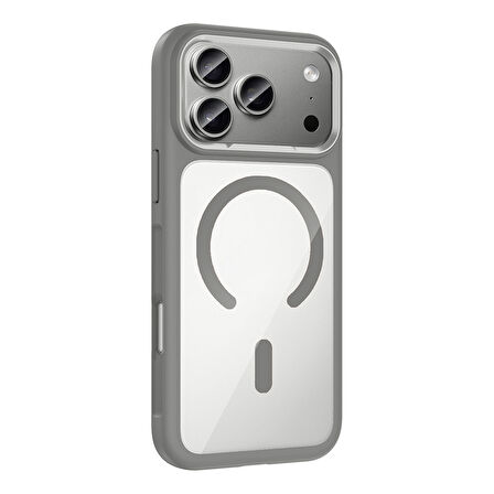 iPhone 17 Pro Max Kılıf Kablosuz Şarj Özellikli Metal Kamera Çerçeveli Tiko Kapak