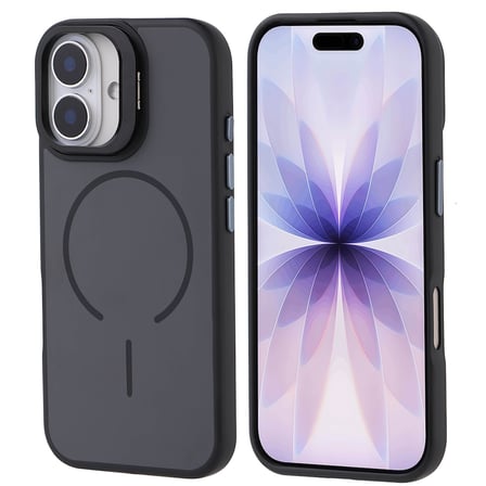 iPhone 17 Kılıf M-safe Şarj Özellikli Kamera Standlı NRTK Notron Kapak - Siyah