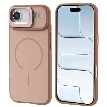 iPhone 17 Air Kılıf M-safe Şarj Özellikli Kamera Standlı NRTK Notron Kapak - Gold