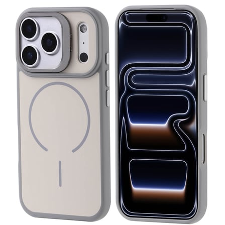iPhone 17 Pro Kılıf M-safe Şarj Özellikli Kamera Standlı MKST Notron Kapak - Lacivert