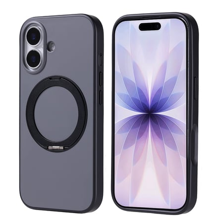 iPhone 17 Kılıf M-Safe Şarj Özellikli Standlı OMSY Proton Silikon Kapak - Turuncu