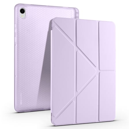 Lexroo Galaxy Tab S11 Tri Folding Kalem Bölmeli Standlı Silikon Kılıf - Lila