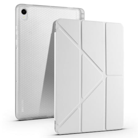 Lexroo Galaxy Tab S11 Tri Folding Kalem Bölmeli Standlı Silikon Kılıf - Gri