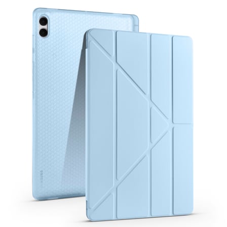 Galaxy Tab S11 Ultra Kılıf MKST Tri Folding Kalem Bölmeli Standlı Kılıf - Mavi