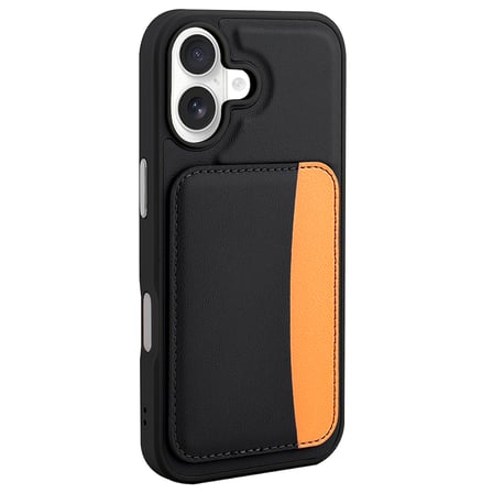 iPhone 16 Kılıf Kartlıklı NRTK X-Kart Silikon Kapak - Siyah