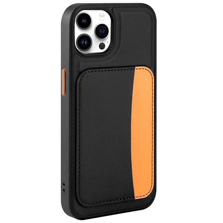 iPhone 15 Pro Max Uyumlu Kartlıklı Süni Deri X-Kart Cüzdan Silikon Kapak