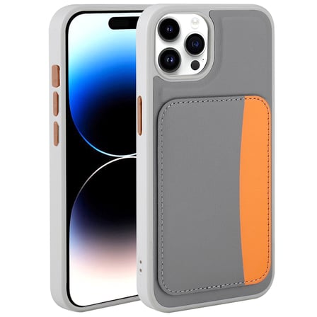 iPhone 15 Pro Max Kılıf Kartlıklı NRTK X-Kart Silikon Kapak - Kahverengi
