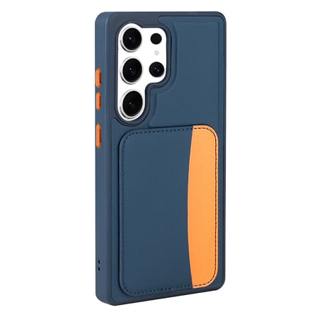 Galaxy S24 Ultra Kılıf Kartlıklı NRTK X-Kart Silikon Kapak - Turuncu