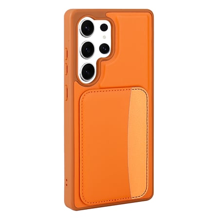 Galaxy S24 Ultra Kılıf Kartlıklı NRTK X-Kart Silikon Kapak - Kahverengi