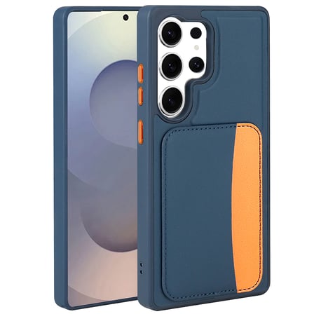 Galaxy S25 Ultra Kılıf Kartlıklı NRTK X-Kart Silikon Kapak - Kahverengi
