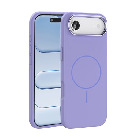 iPhone 17 Air Kılıf M-Safe Şarj Özellikli Metal Kamera Çerçeveli NRTK Edi Silikon Kapak - Mor