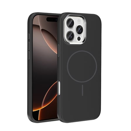 iPhone 16 Pro Max Kılıf M-Safe Şarj Özellikli Metal Kamera Çerçeveli NRTK Edi Silikon Kapak - Turunc