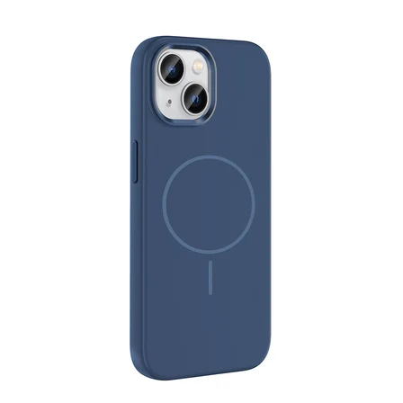iPhone 15 Kılıf M-Safe Şarj Özellikli Metal Kamera Çerçeveli NRTK Edi Silikon Kapak - Mor